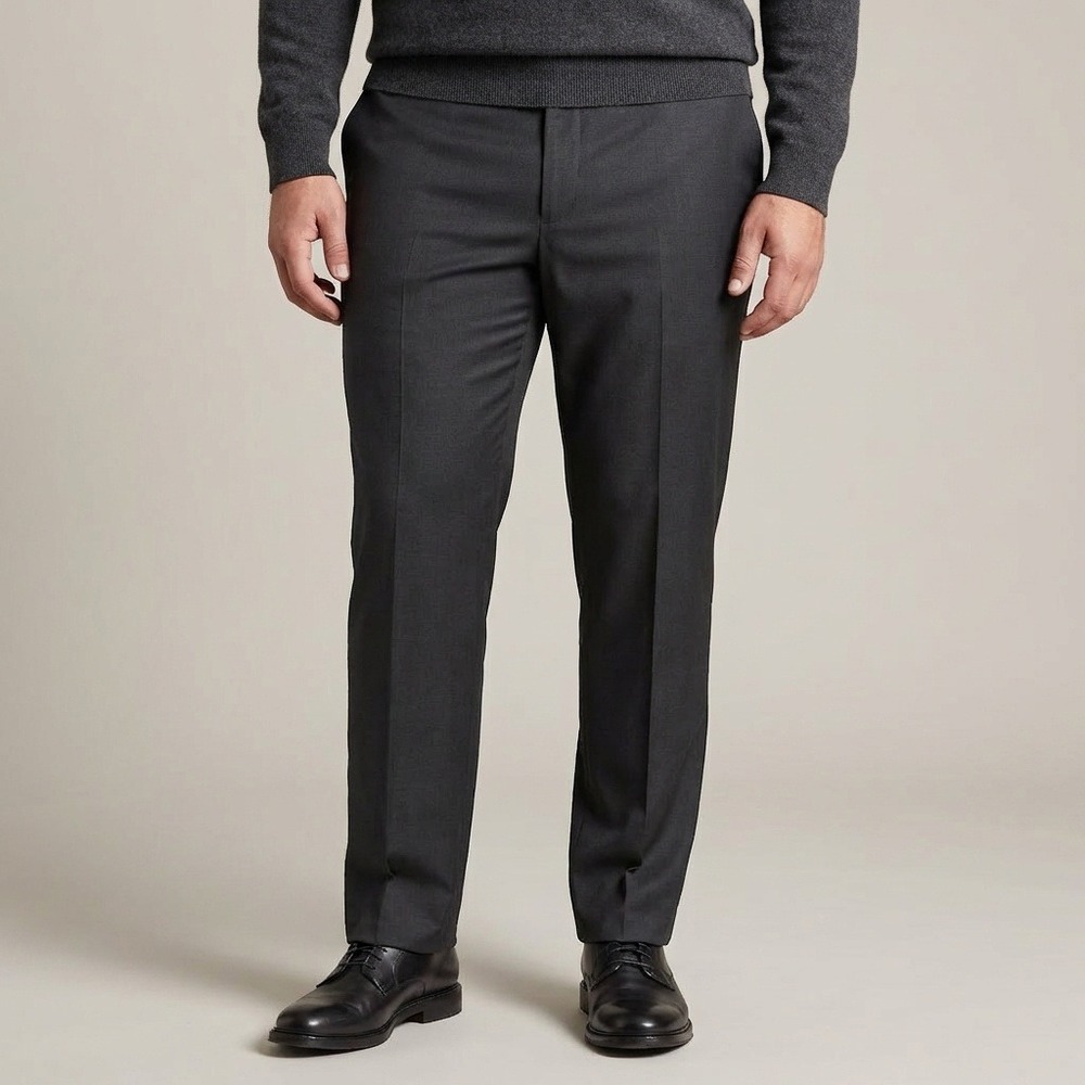 Gucci Mens Charcoal Gray Wool Silk Blend Dress Pants Trousers IT 56 R New